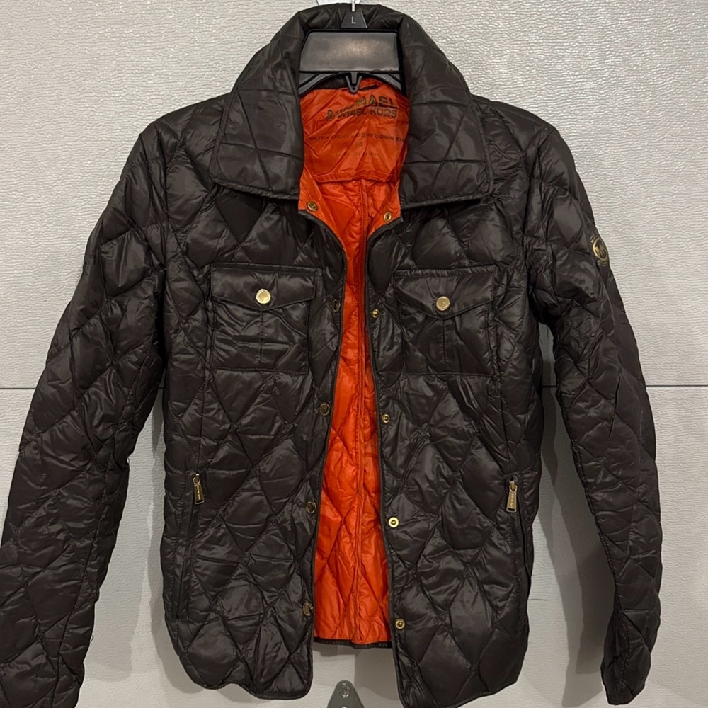 Michael Kors Women's Black Down Puffer Packable Quilted Coat Jacket Sz XS